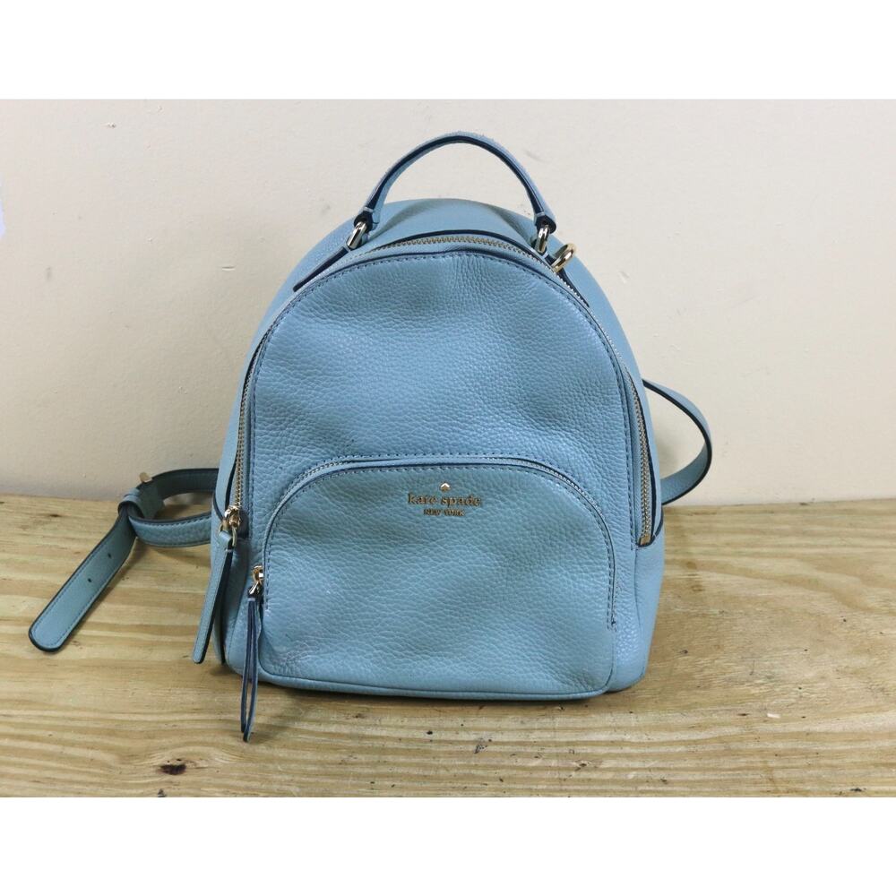 Kate Spade Backpack Blue Pebble Leather Jackson Medium Bag